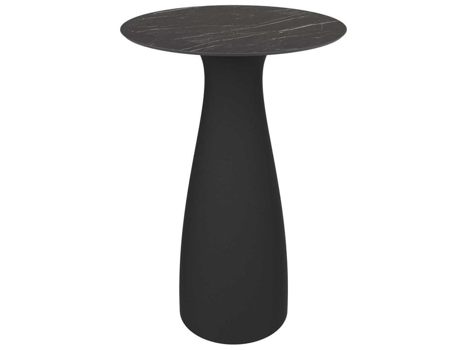 Baobab S 28 Inch Round Bar Table in Black Marble