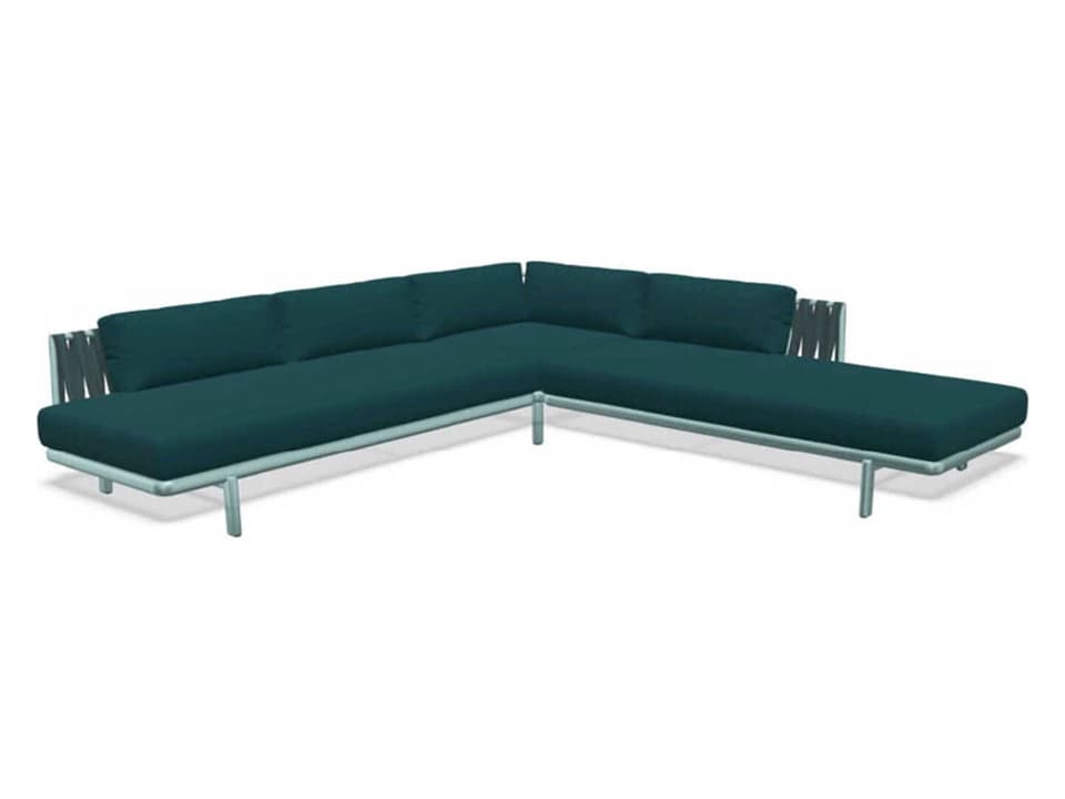Anthea Sectional System B Sofa in Marine with Lacquered Aluminum Frame