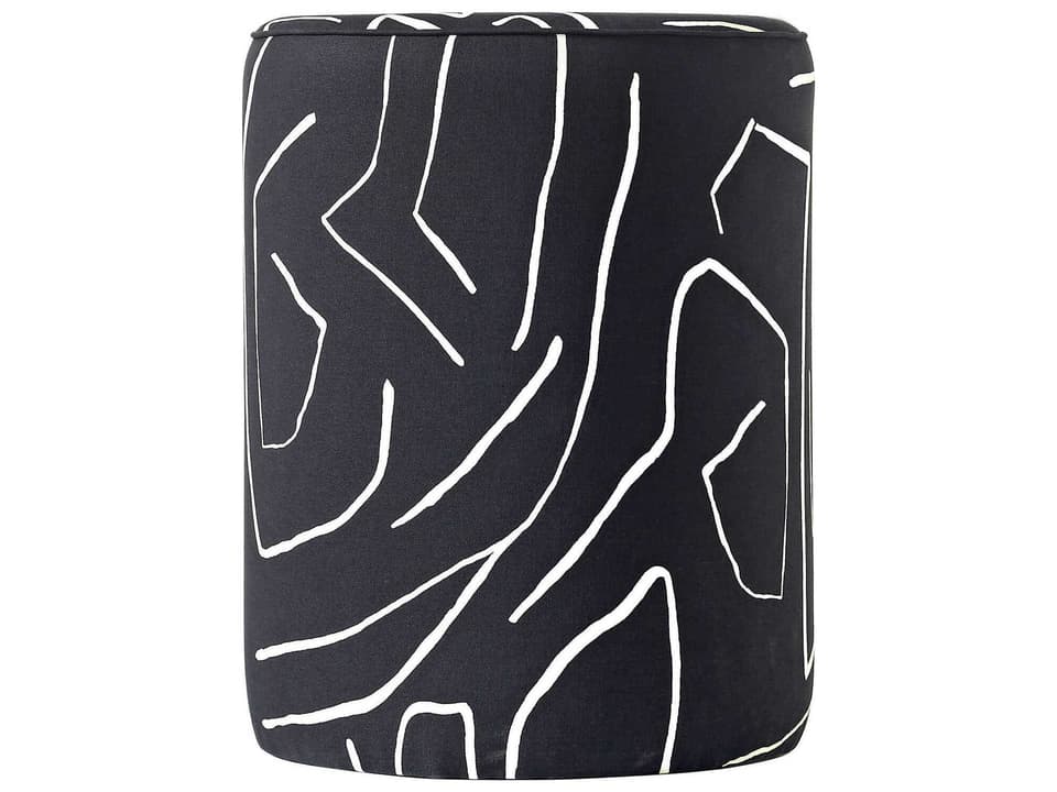 Artak Black White Upholstered Accent Stool