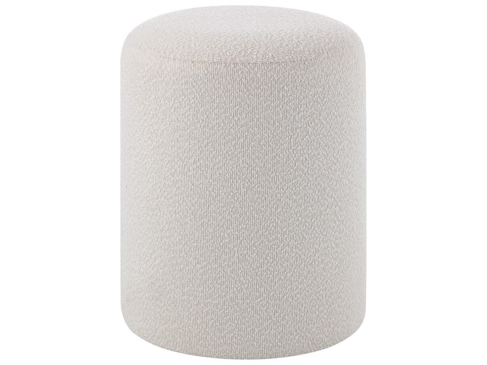 Corbin White Boucle Ottoman with Sponge Cushion