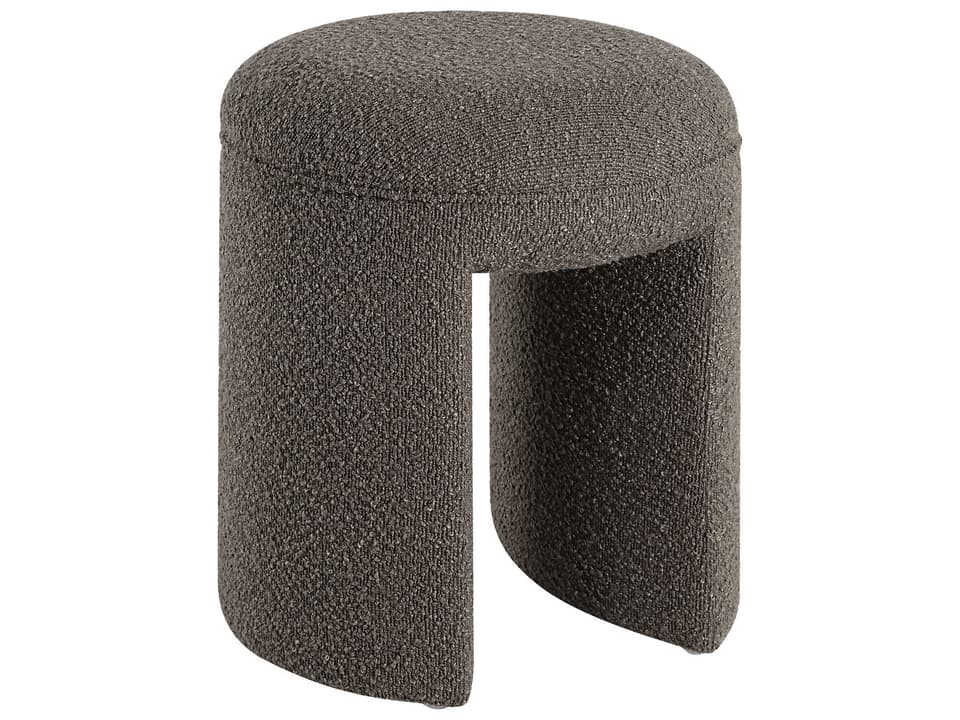 Amarion Taupe Boucle Upholstered Accent Stool