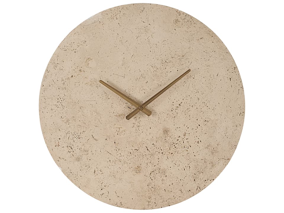 Fusion Travertine Wall Clock Natural Stone