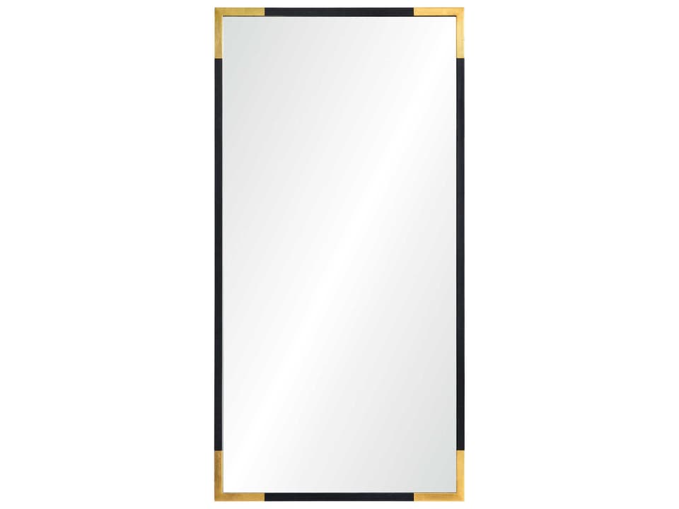 Osmond Rectangle Wall Mirror in Gold Leaf and Black Basswood