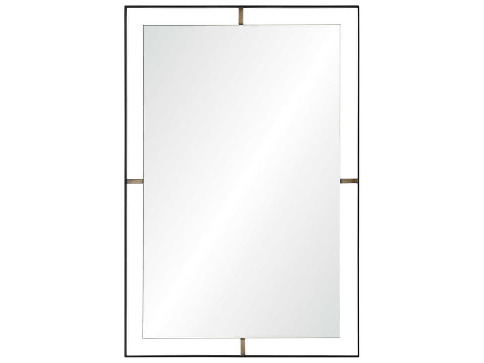 Heston Black Rectangular Wall Mirror