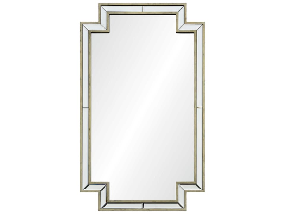Raton Rectangular Wall Mirror in Antique Champagne Silver