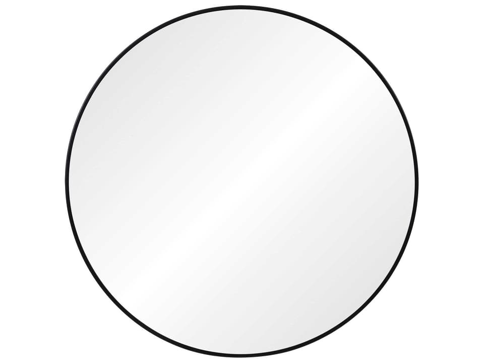 Claribel Round Wall Mirror Modern Black Metal Frame