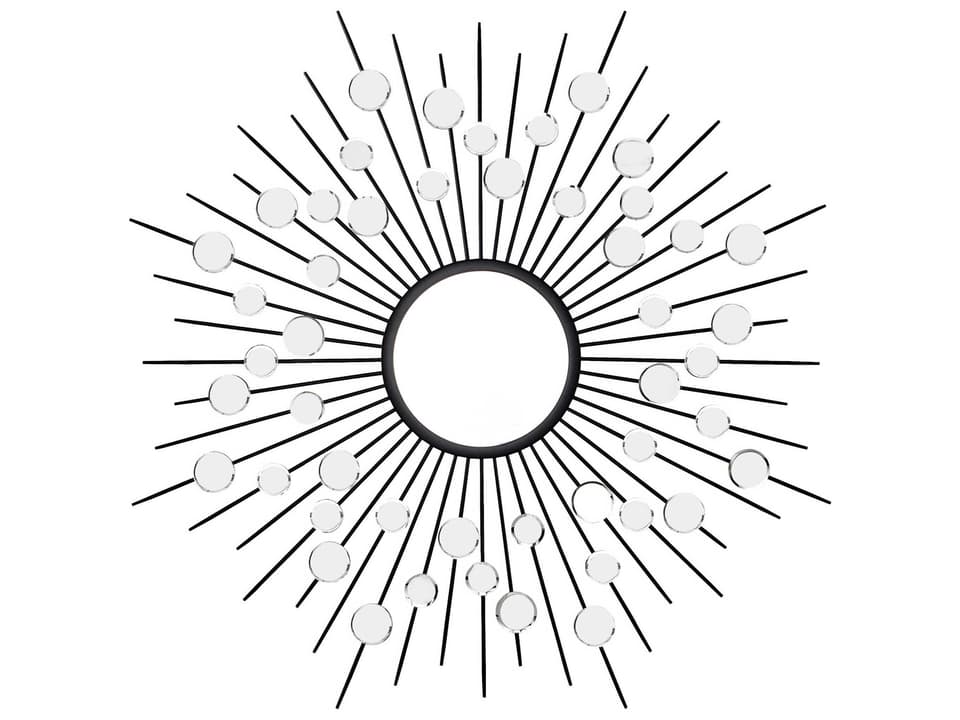 Maryam Matte Black Sunburst Wall Mirror