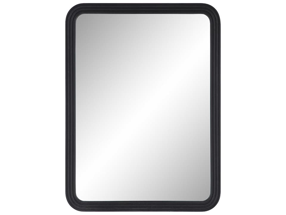 Nolana Textured Matte Black Rectangular Wall Mirror