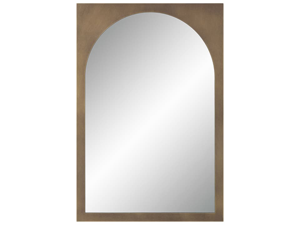 Ninove Mottled Brass Rectangular Arch Wall Mirror