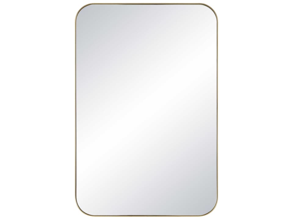 Vesey Champagne Rectangular Wall Mirror with Rounded Corners