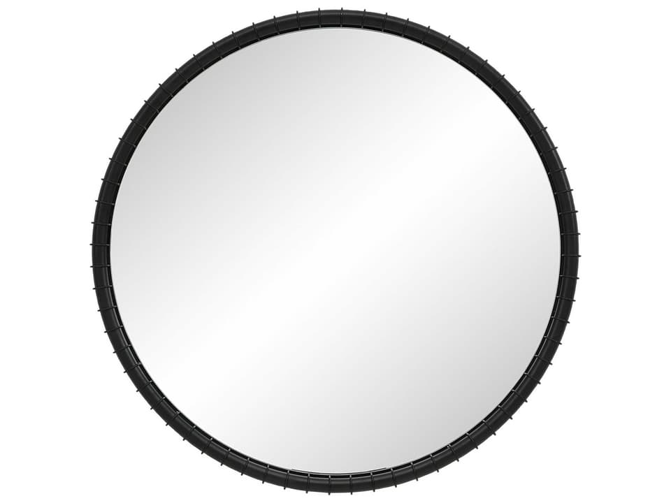 Timo Matte Black Round Wall Mirror