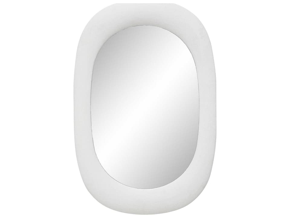 Galera White Stucco Oval Wall Mirror