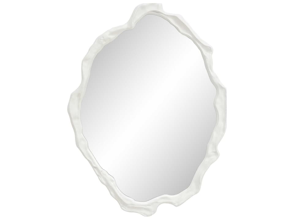 Tida Matte White Oval Wall Mirror