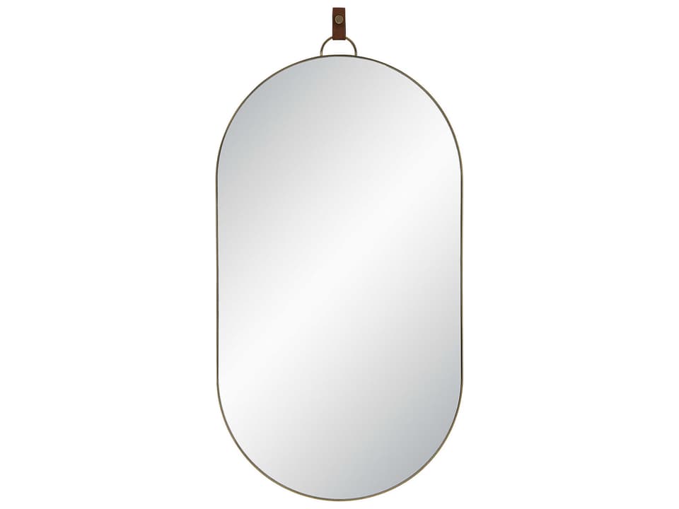 Hudson Antique Brushed Brass Oval Wall Mirror