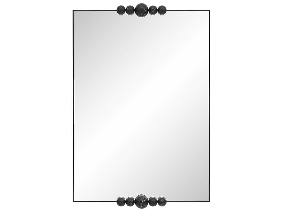 Cosmos Matte Black Marble Rectangular Wall Mirror