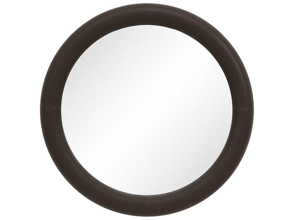 Potro Dark Brown Round Wall Mirror