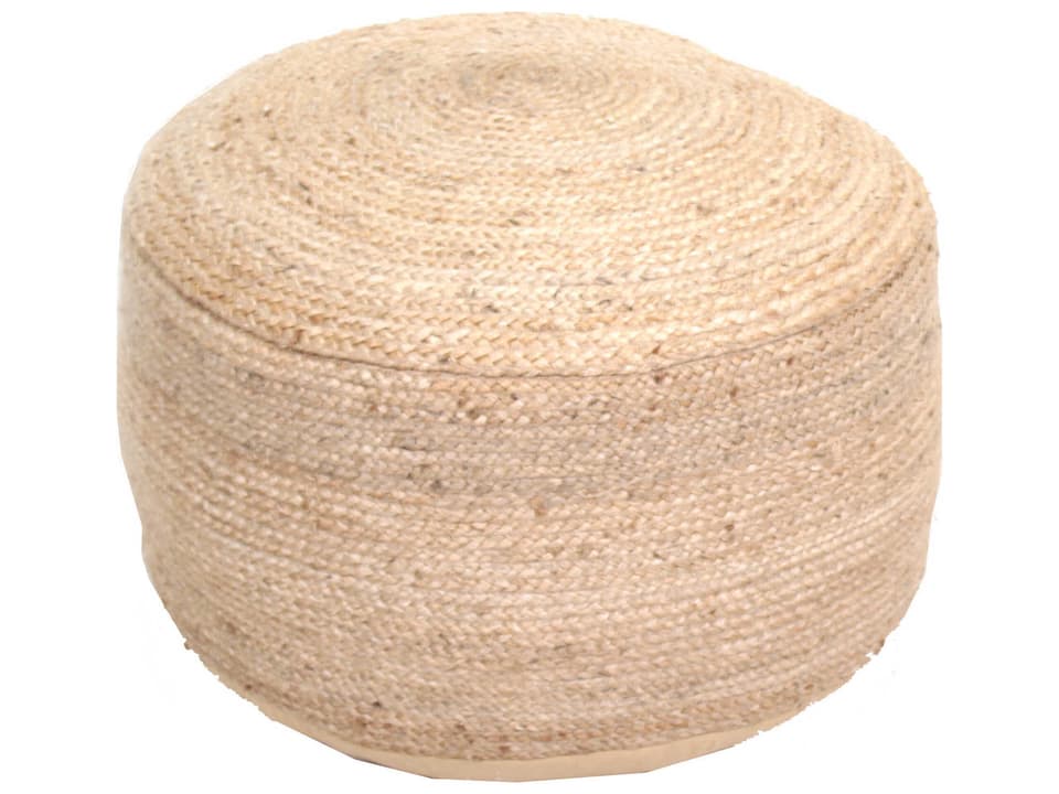 Clendon Natural Beige Pouf