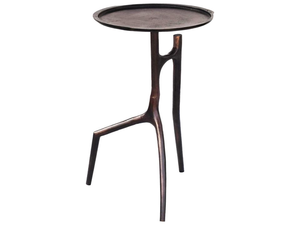 Maadi Round Bronze Plated Aluminum End Table