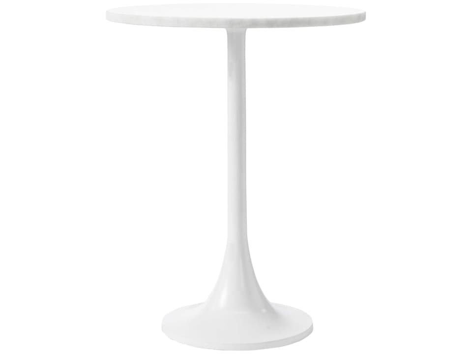 Alina Round Marble White End Table