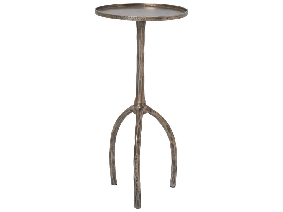 Dunn Round Metal Antique Brass End Table