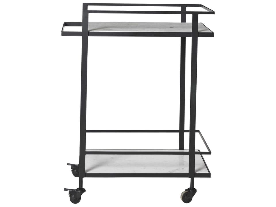 Colton Marble and Matte Black Bar Cart