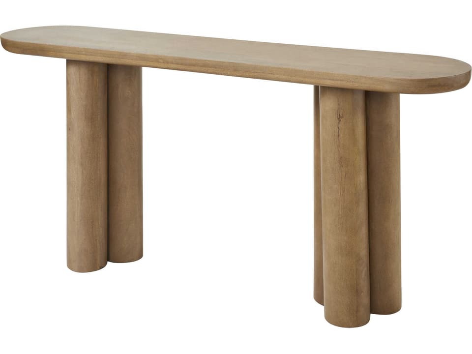 Ramona Oval Console Table in Light Brown Mango Wood