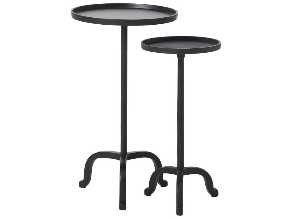 Myra Round Metal Matte Black End Table