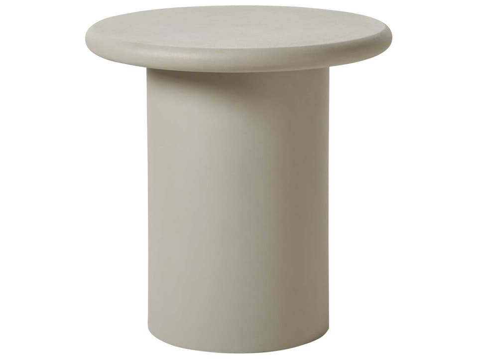 Riya Round Concrete Texture Matte Cream End Table
