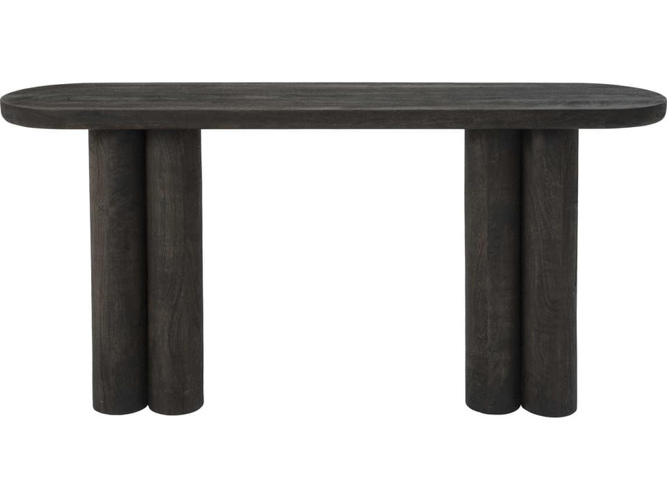 Valongo Oval Wood Console Table in Walnut and Mango Wood