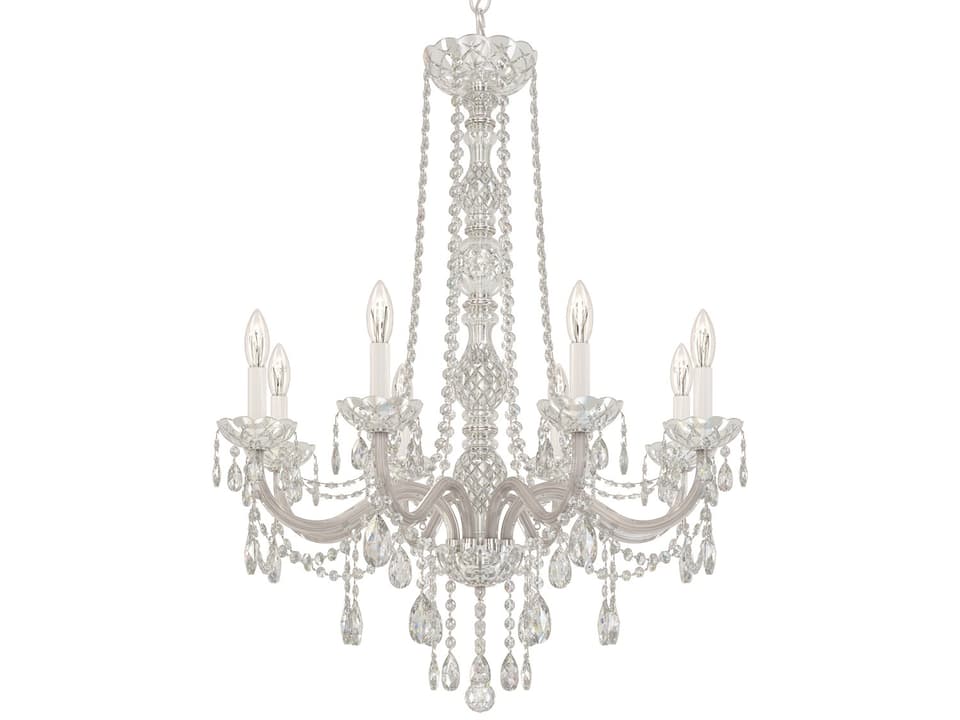 Arlington 8-Light Crystal Chandelier in Polished Silver with Heritage Crystal