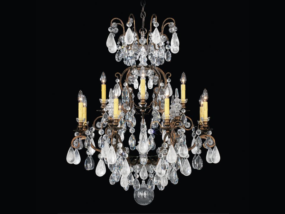 13-Light Renaissance Rock Crystal Chandelier