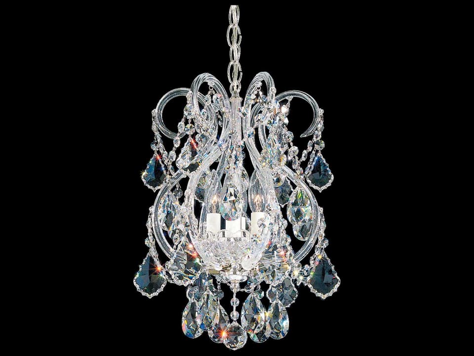 Olde World 4-Light Silver Crystal Candelabra Chandelier