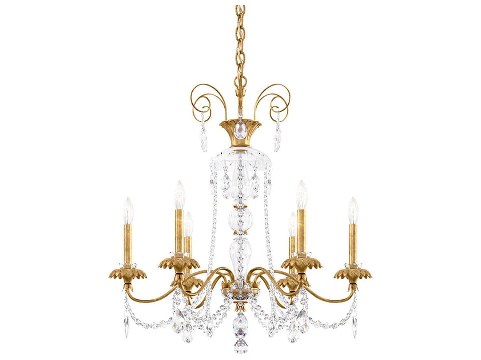 Helenia 6-Light Heirloom Gold Crystal Candelabra Chandelier