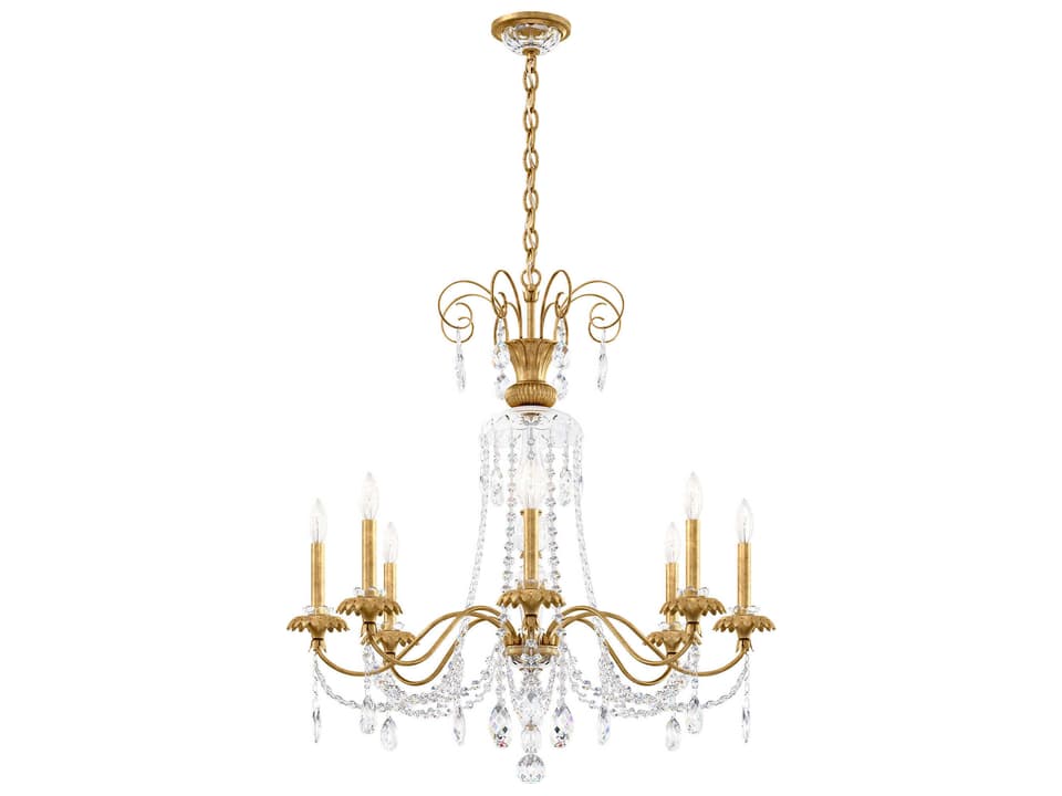 Helenia 8-Light Heirloom Gold Crystal Candelabra Chandelier
