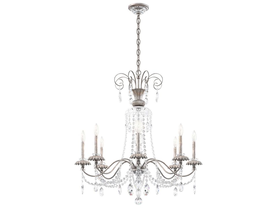 Helenia 8-Light Heirloom Silver Crystal Candelabra Chandelier