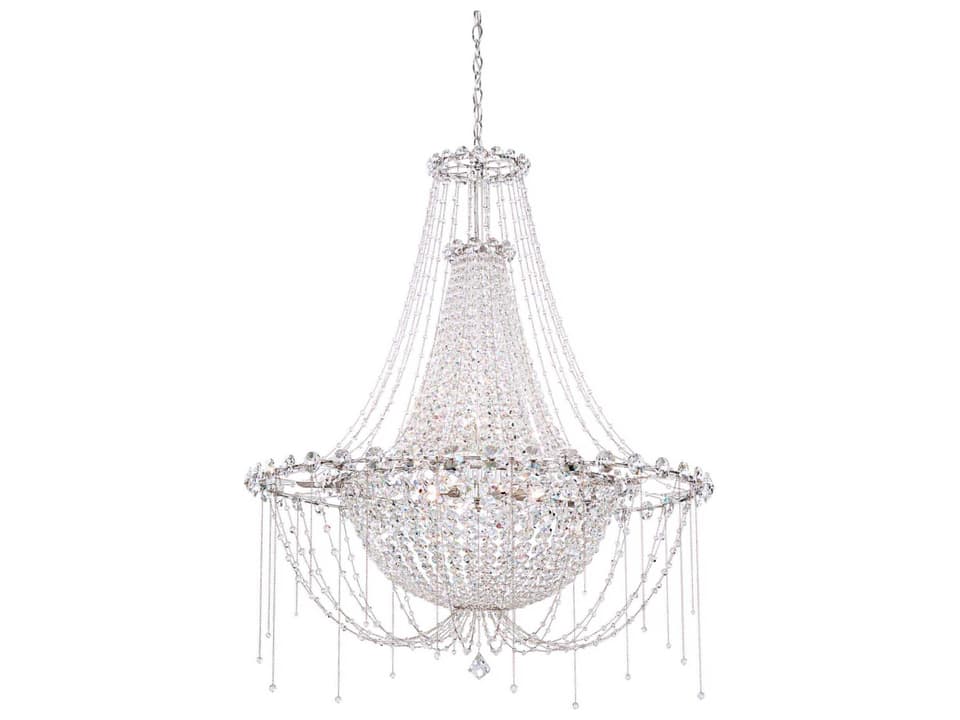 Chrysalita 8-Light Stainless Steel Crystal Empire Chandelier