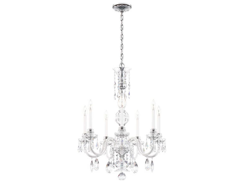 Hamilton Nouveau 7-Light Crystal Chandelier in Polished Silver with Heritage Handcut Crystal