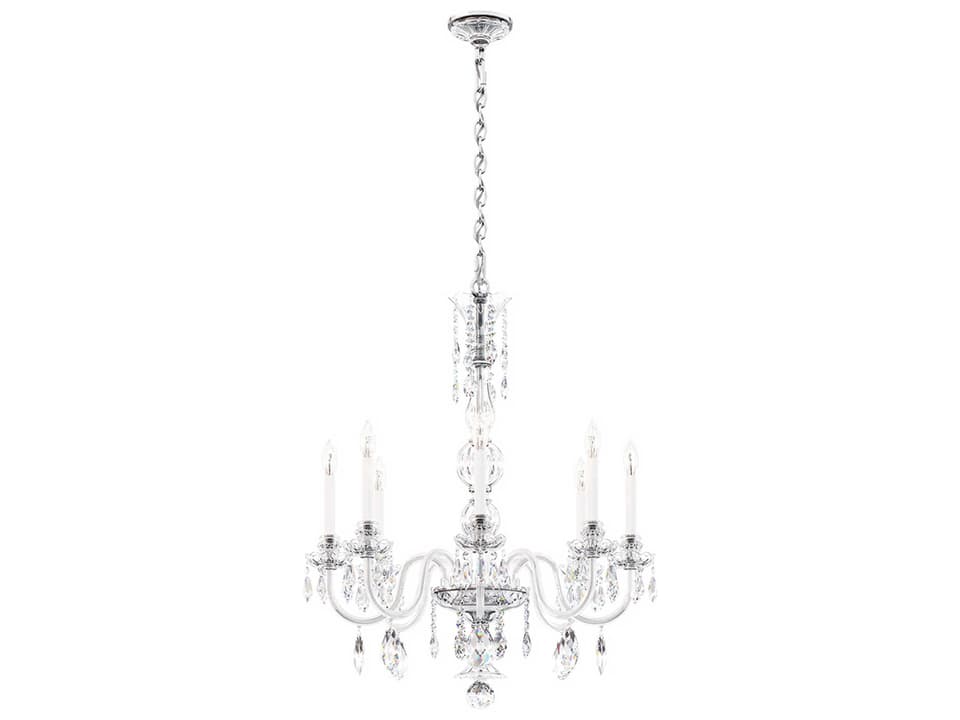 Hamilton Nouveau 8-Light Crystal Chandelier in Polished Silver
