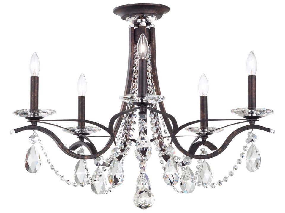 Vesca 5-Light Bronze Crystal Chandelier