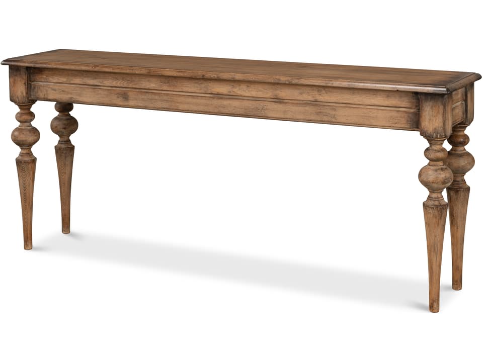 Hudson Transitional Console Table in Brown Reclaimed Pine