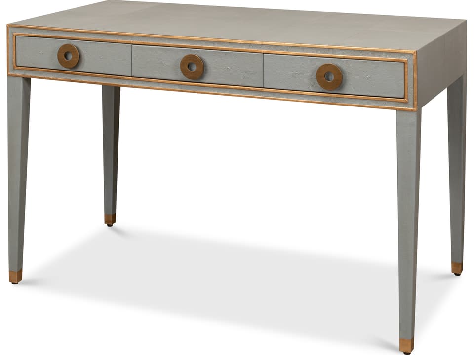 Gabriella Shagreen Desk in Storm Grey