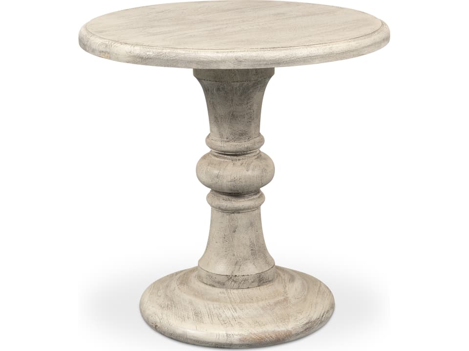 Cecelia Pedestal End Table in Natural Mango Wood