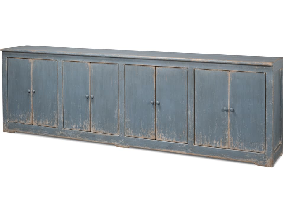 Eight Is Enough Sideboard Blue Grey Reclaimed Pine