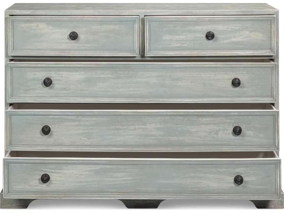 Case & Canvas Corpus 5-Drawer Tall Chest  Denim Blue Modern Storage |  LuxeDecor