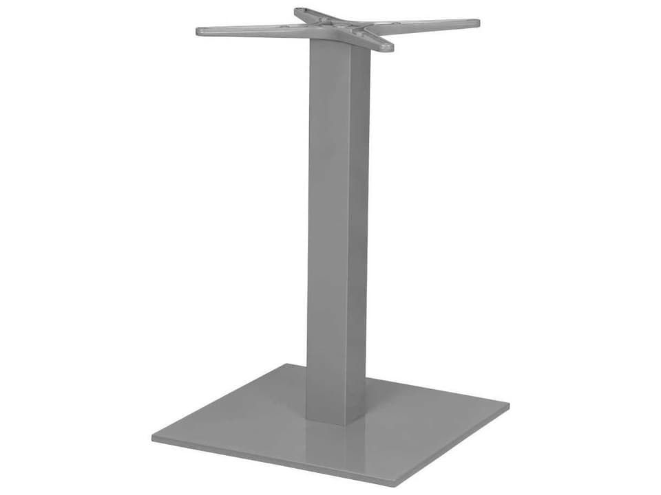 Verona Quick Ship Aluminum Small Square Dining Table Base in Kessler Silver