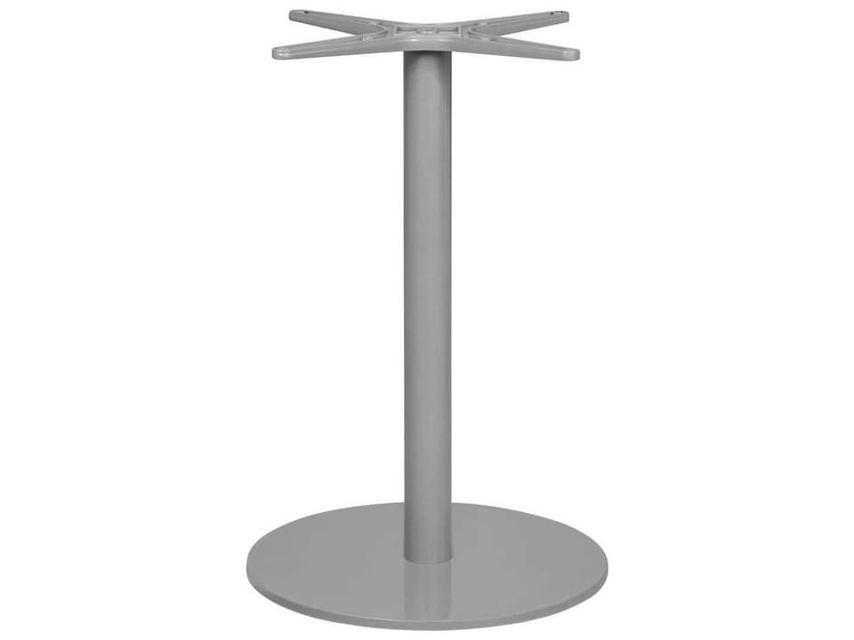 Decoscape Verona Quick Ship Aluminum Kessler Silver Small Round Dining Table Base