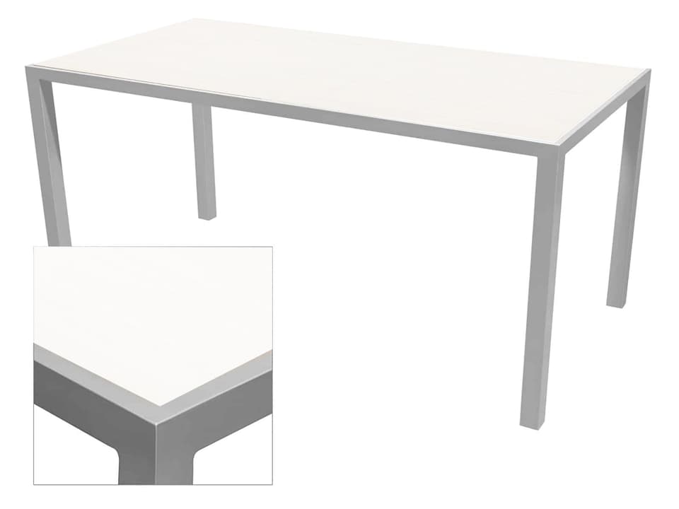 Sedona Aluminum Rectangular Dining Base in Kessler Silver