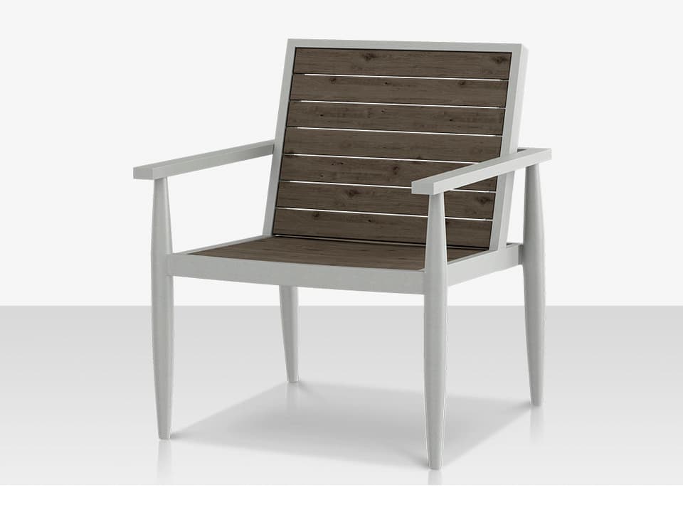 Danish Aluminum Composite Slatted Lounge Chair