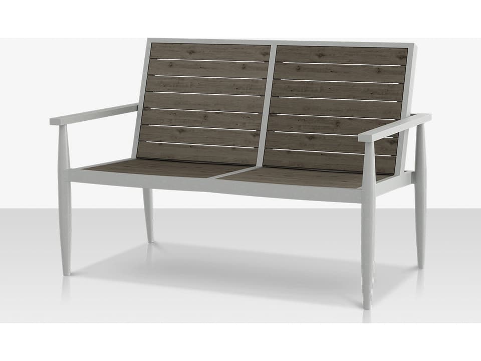 Danish Aluminum Composite Slatted Loveseat