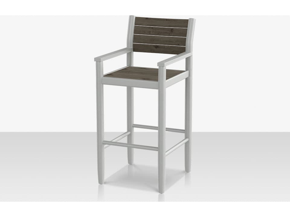 Danish Aluminum Composite Slatted Bar Arm Chair